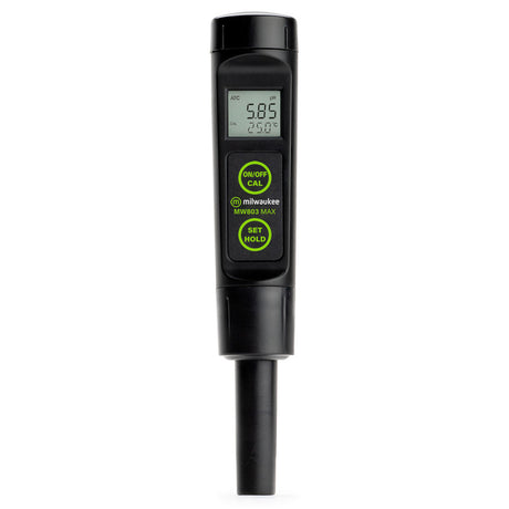 Digital device with a screen displaying readings on a white background