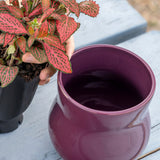 Violet Purple Ceramic Plant Pot with Removable Liner