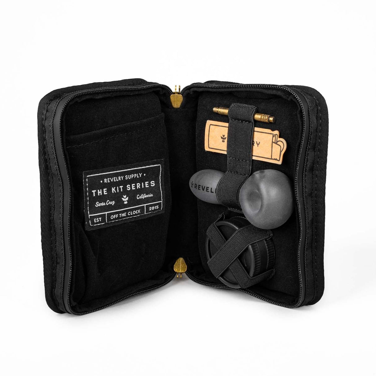 Revelry The Pipe Kit – Smell Proof Pipe Kit with Glass Spoon, Grinder & Tool