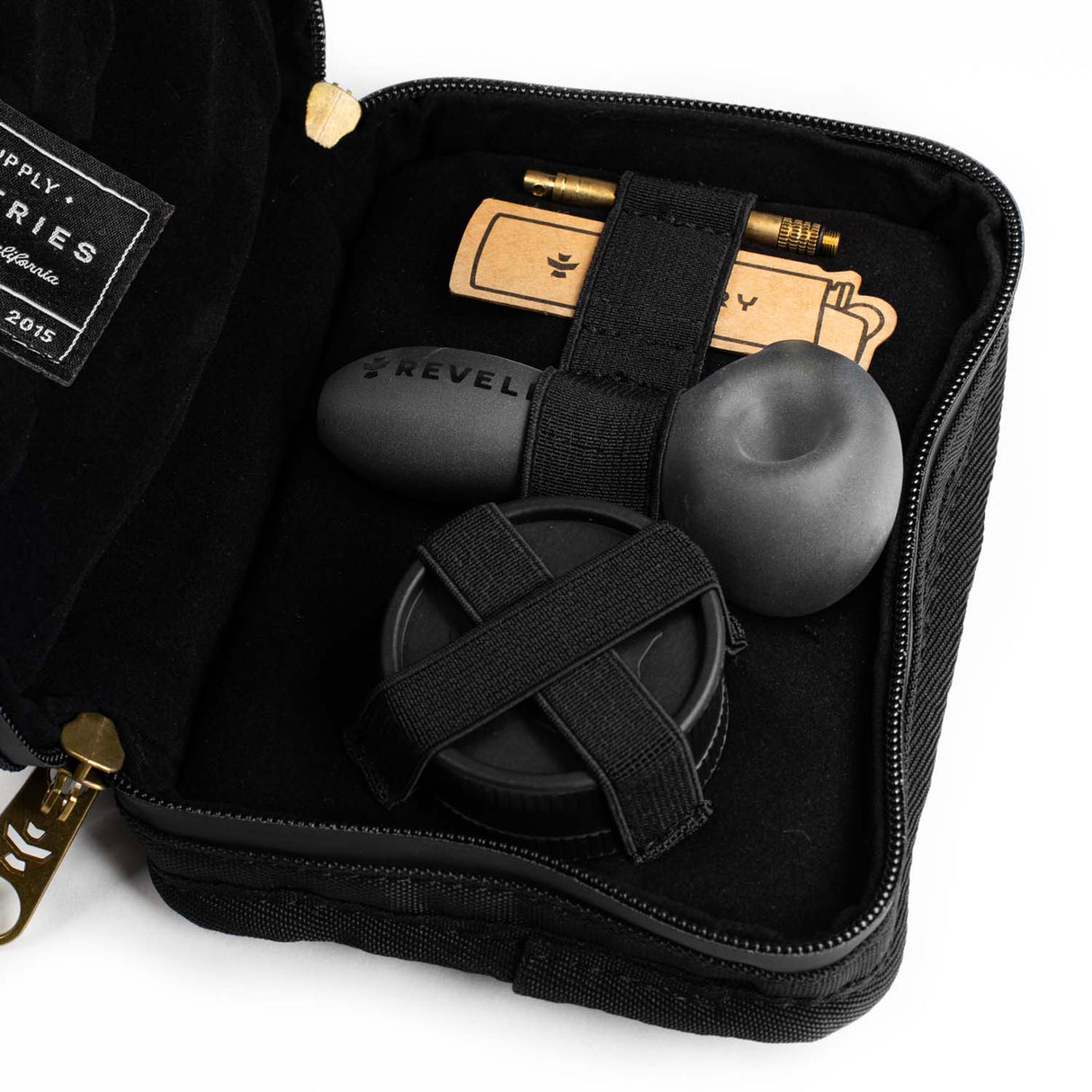Revelry The Pipe Kit – Smell Proof Pipe Kit with Glass Spoon, Grinder & Tool