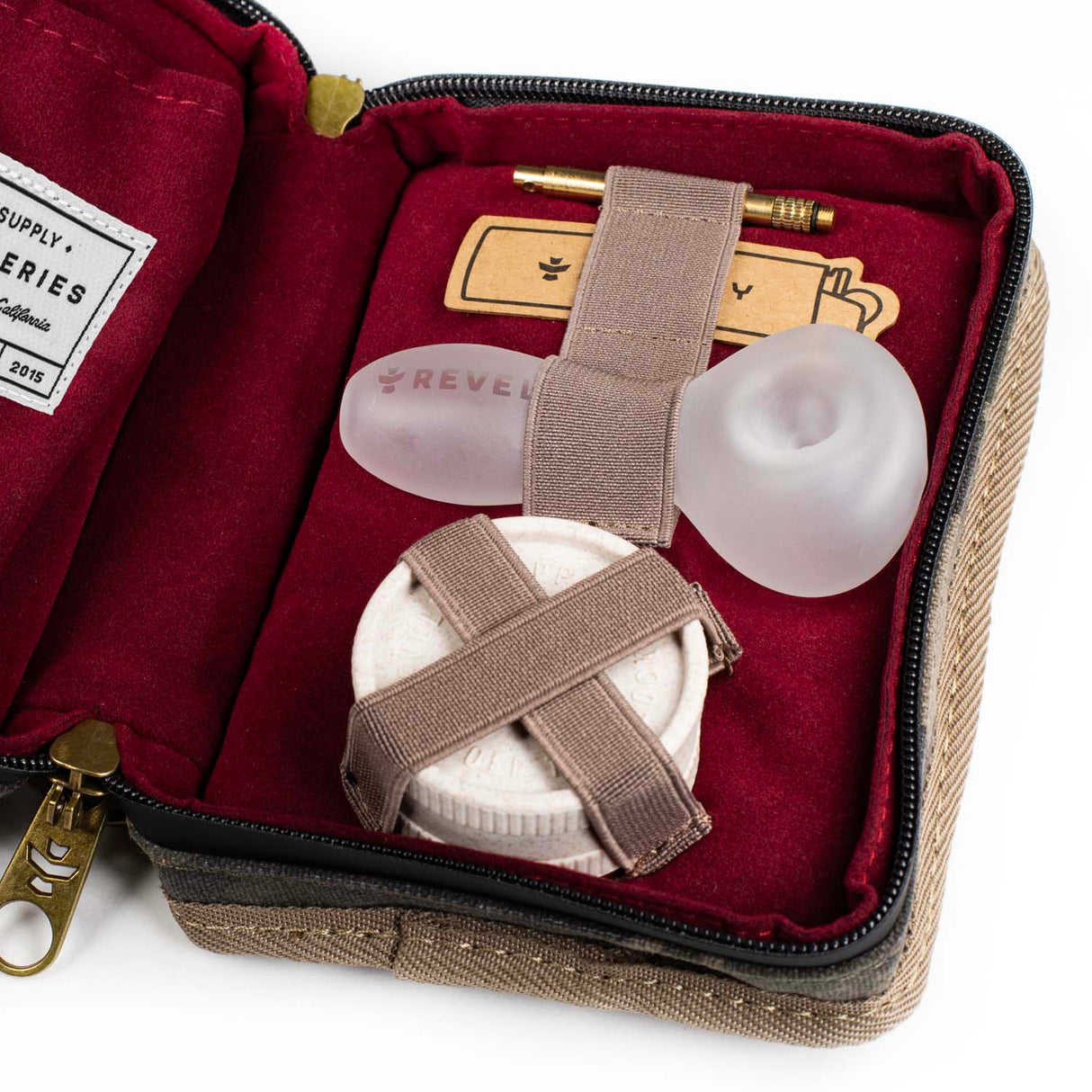 Revelry The Pipe Kit – Smell Proof Pipe Kit with Glass Spoon, Grinder & Tool