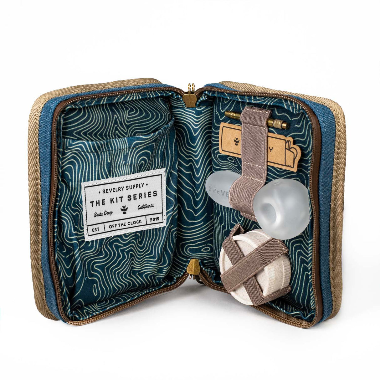 Revelry The Pipe Kit – Smell Proof Pipe Kit with Glass Spoon, Grinder & Tool