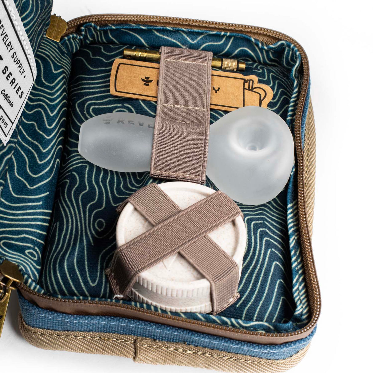 Revelry The Pipe Kit – Smell Proof Pipe Kit with Glass Spoon, Grinder & Tool