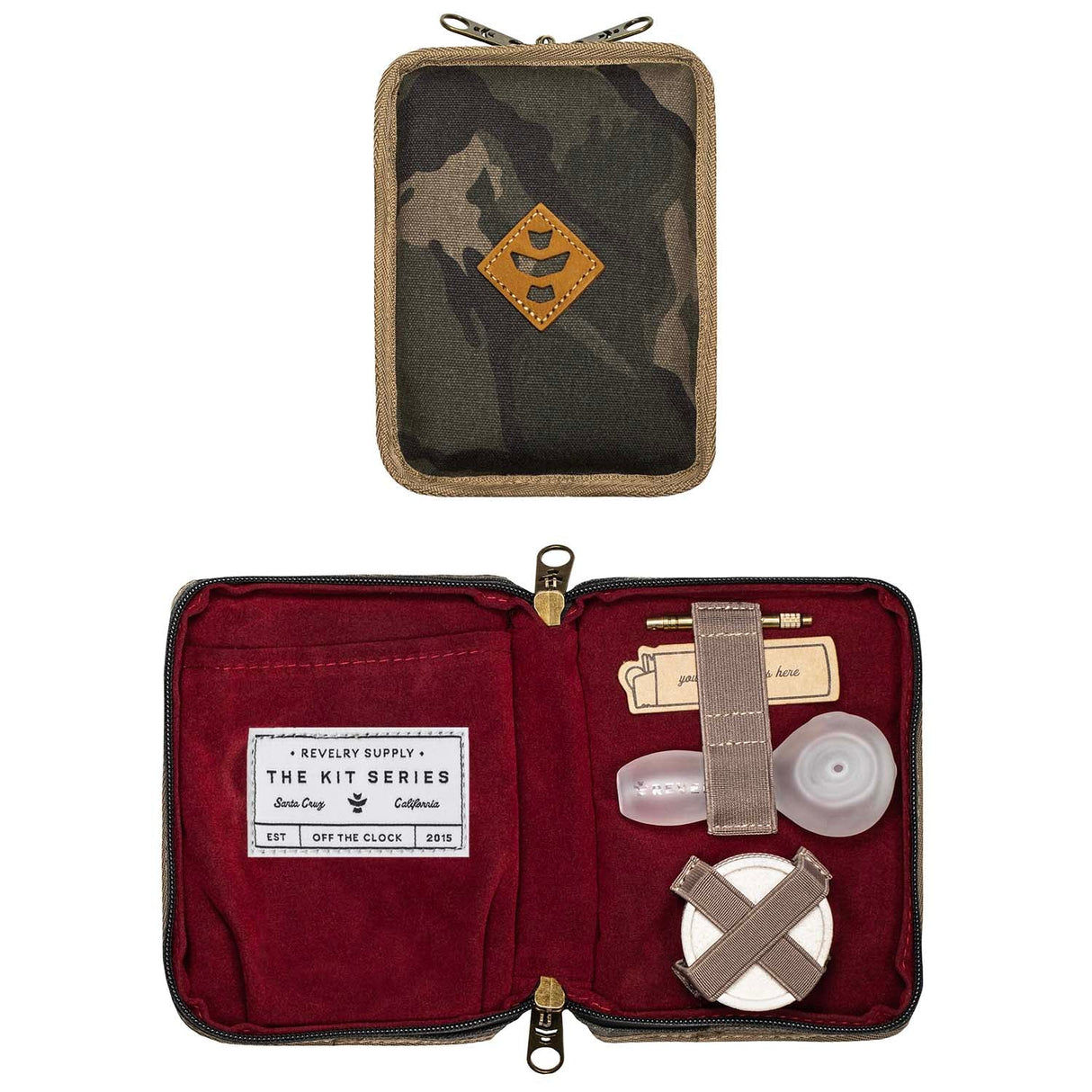 Revelry The Pipe Kit – Smell Proof Pipe Kit with Glass Spoon, Grinder & Tool