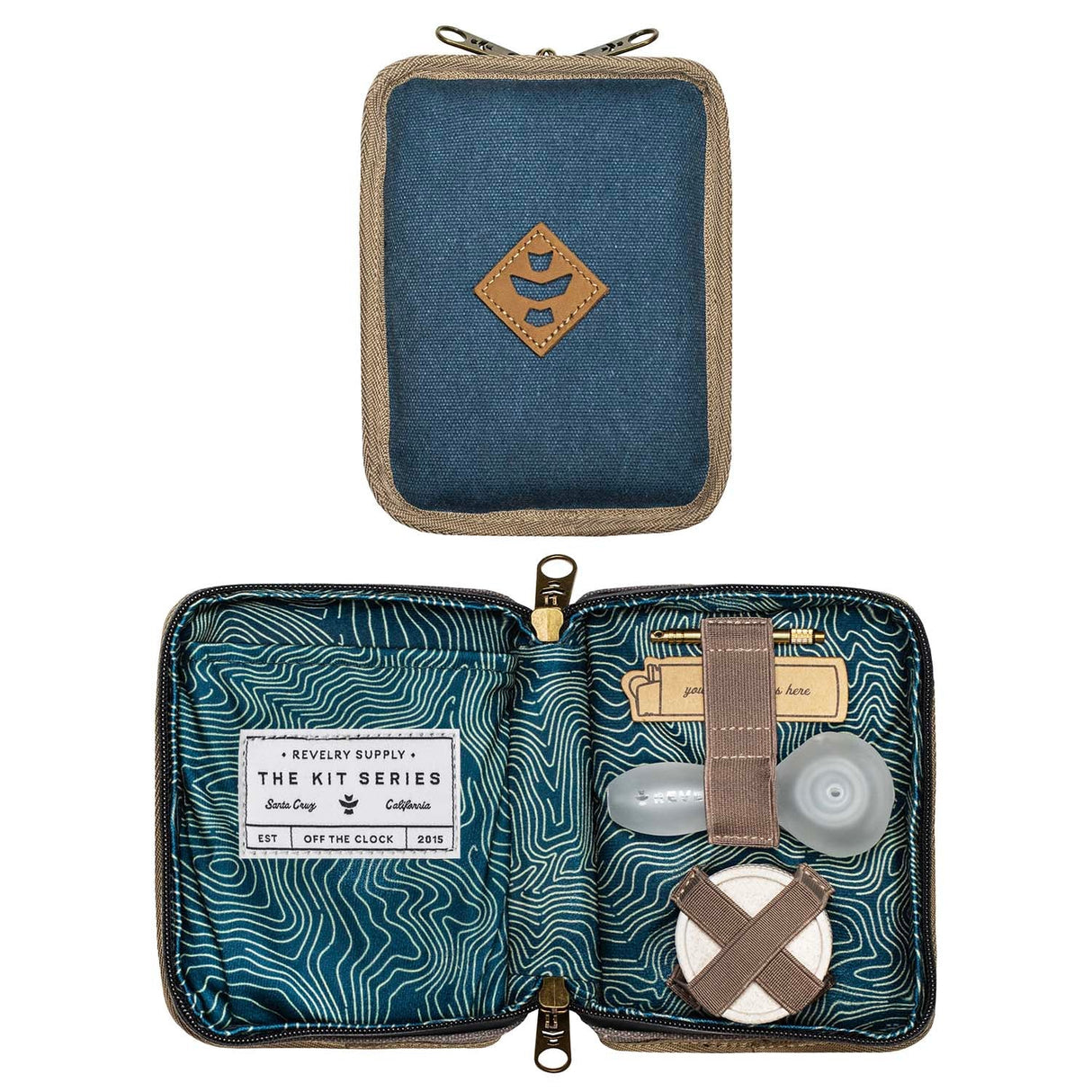 Revelry The Pipe Kit – Smell Proof Pipe Kit with Glass Spoon, Grinder & Tool