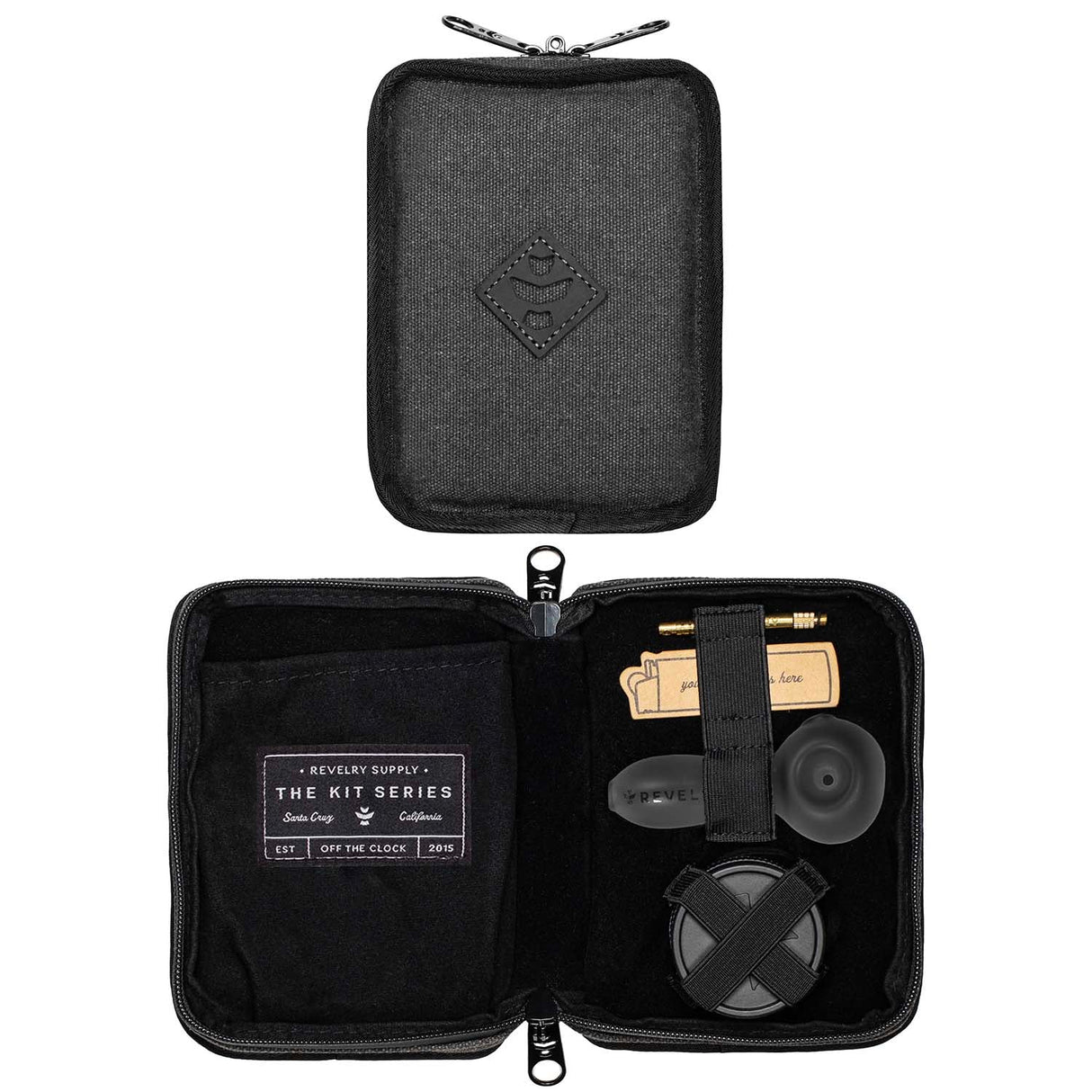 Revelry The Pipe Kit – Smell Proof Pipe Kit with Glass Spoon, Grinder & Tool