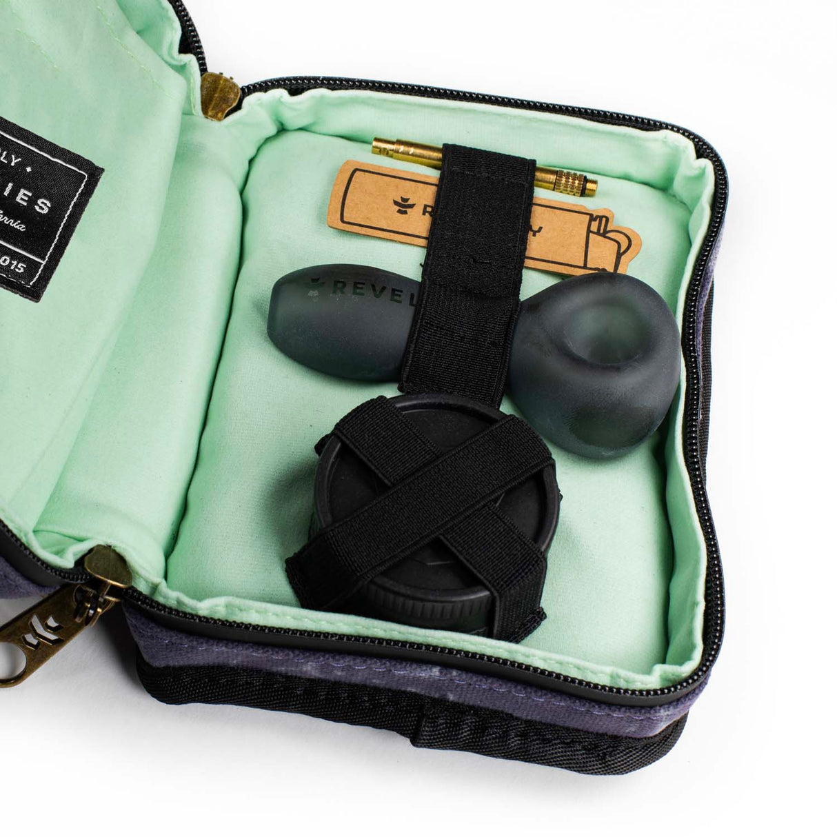 Revelry The Pipe Kit – Smell Proof Pipe Kit with Glass Spoon, Grinder & Tool