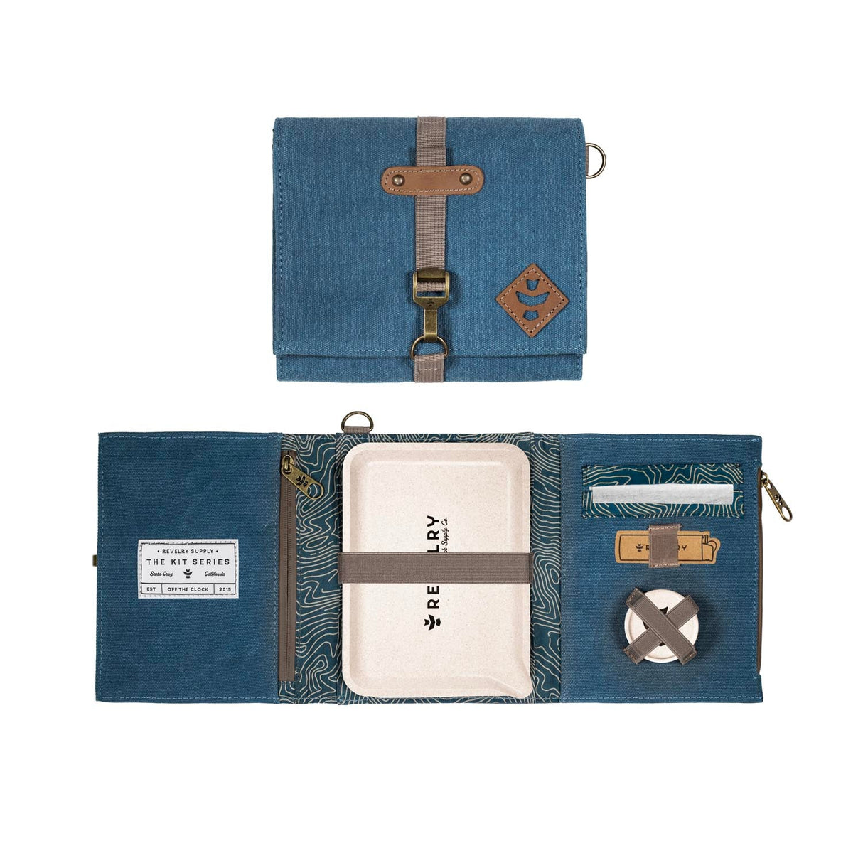 Revelry Supply The Rolling Kit – Smell Proof Travel Set with Tray, Grinder & XL Papers