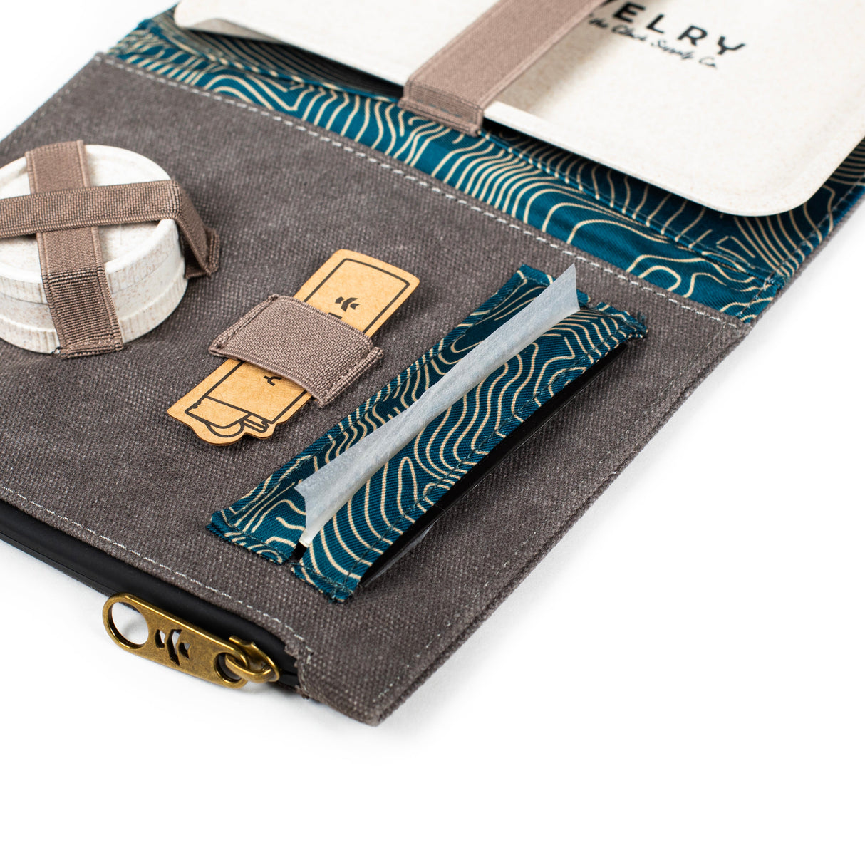 Revelry Supply The Rolling Kit – Smell Proof Travel Set with Tray, Grinder & XL Papers