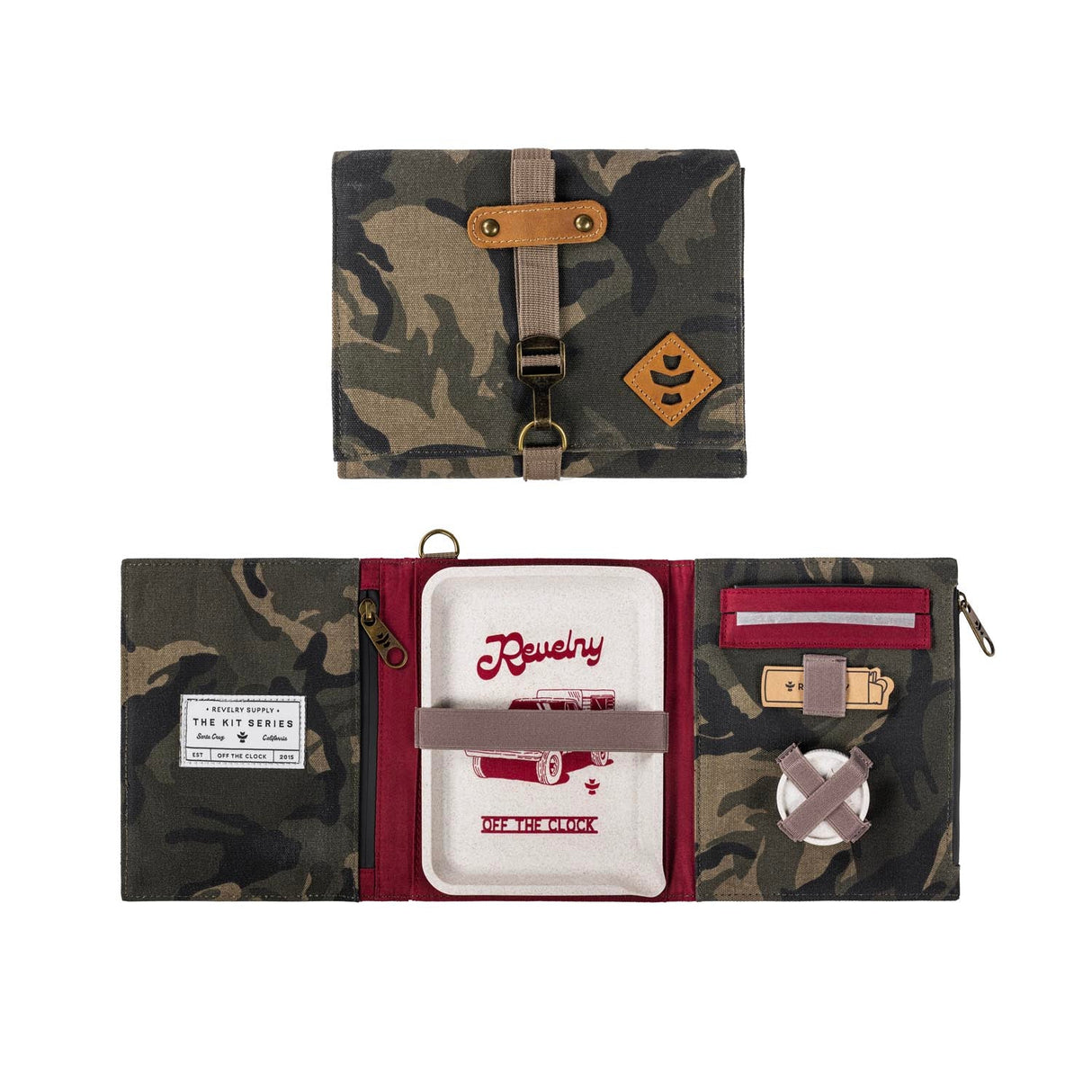 Revelry Supply The Rolling Kit – Smell Proof Travel Set with Tray, Grinder & XL Papers