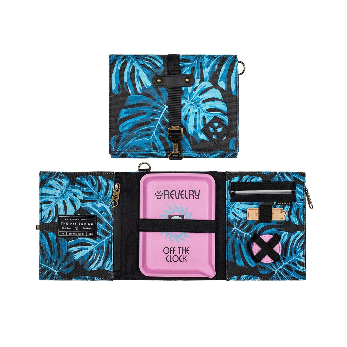 Revelry Supply The Rolling Kit – Smell Proof Travel Set with Tray, Grinder & XL Papers
