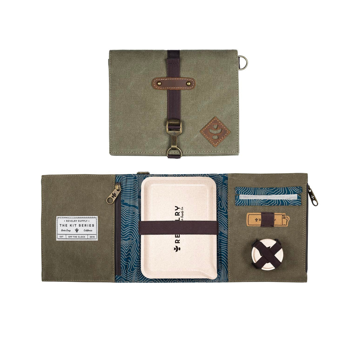 Revelry Supply The Rolling Kit – Smell Proof Travel Set with Tray, Grinder & XL Papers