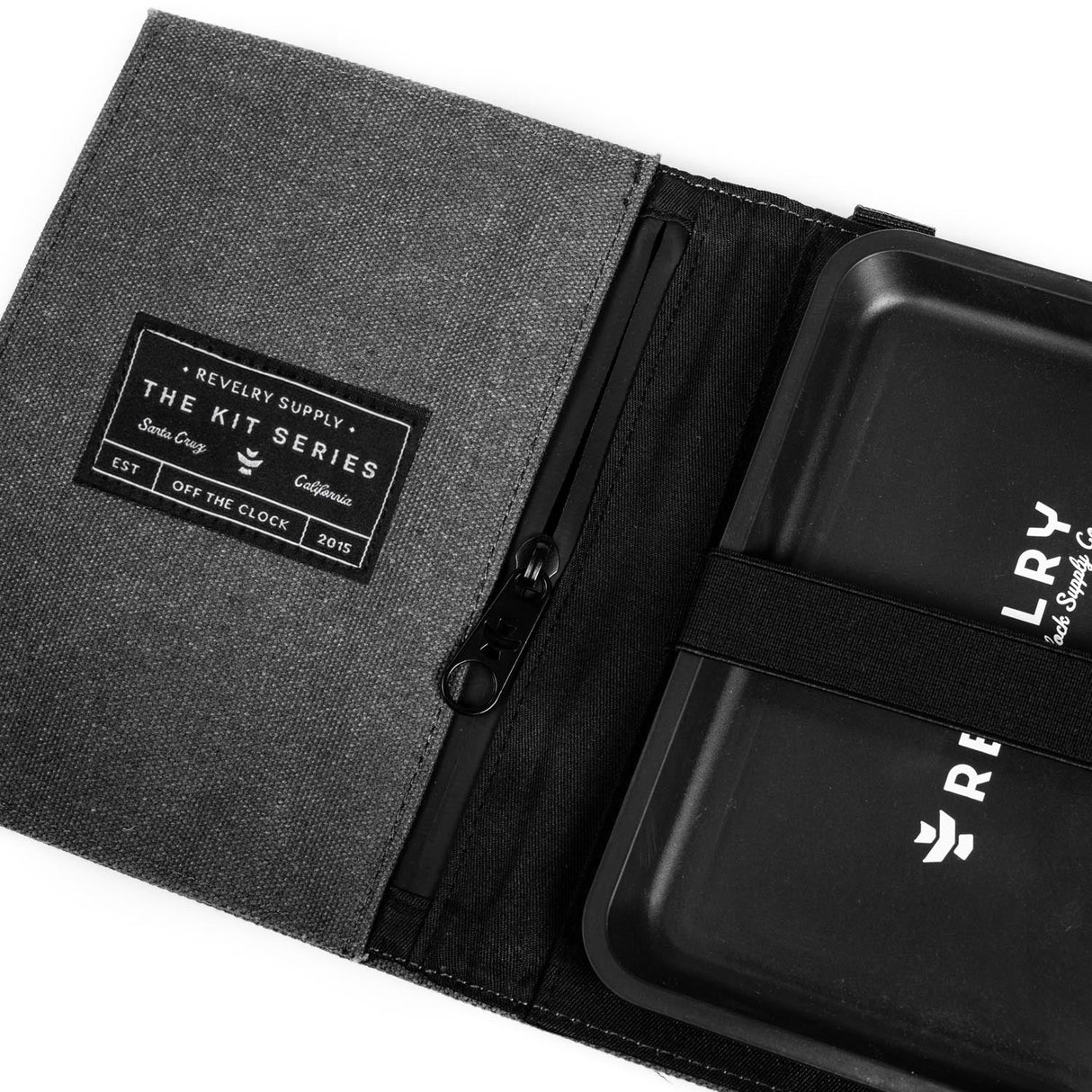 Revelry Supply The Rolling Kit – Smell Proof Travel Set with Tray, Grinder & XL Papers