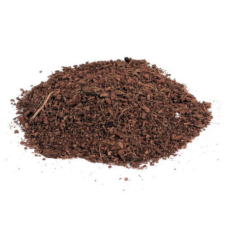 Pile of brown compost on a white background