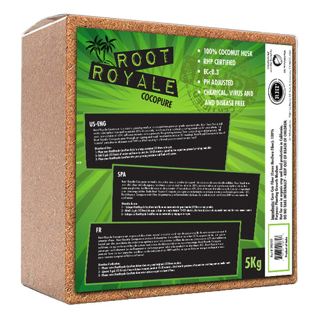 Root Royale Cocopure packaging with green label on a white background