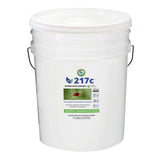 White bucket labeled '217c Spider Mite Control 5 gallon' on a white background