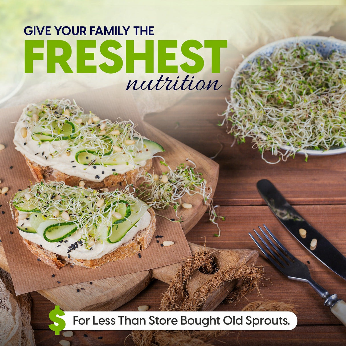 ZestiGreens Tiered Sprouting Kit with Drain Spout – BPA-Free Stackable Seed Sprouter Trays