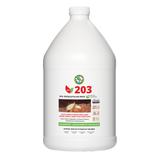 A white gallon-sized bottle of Sierra Natural Science SNS 203 Pesticide Concentrate with product information and branding on the label.