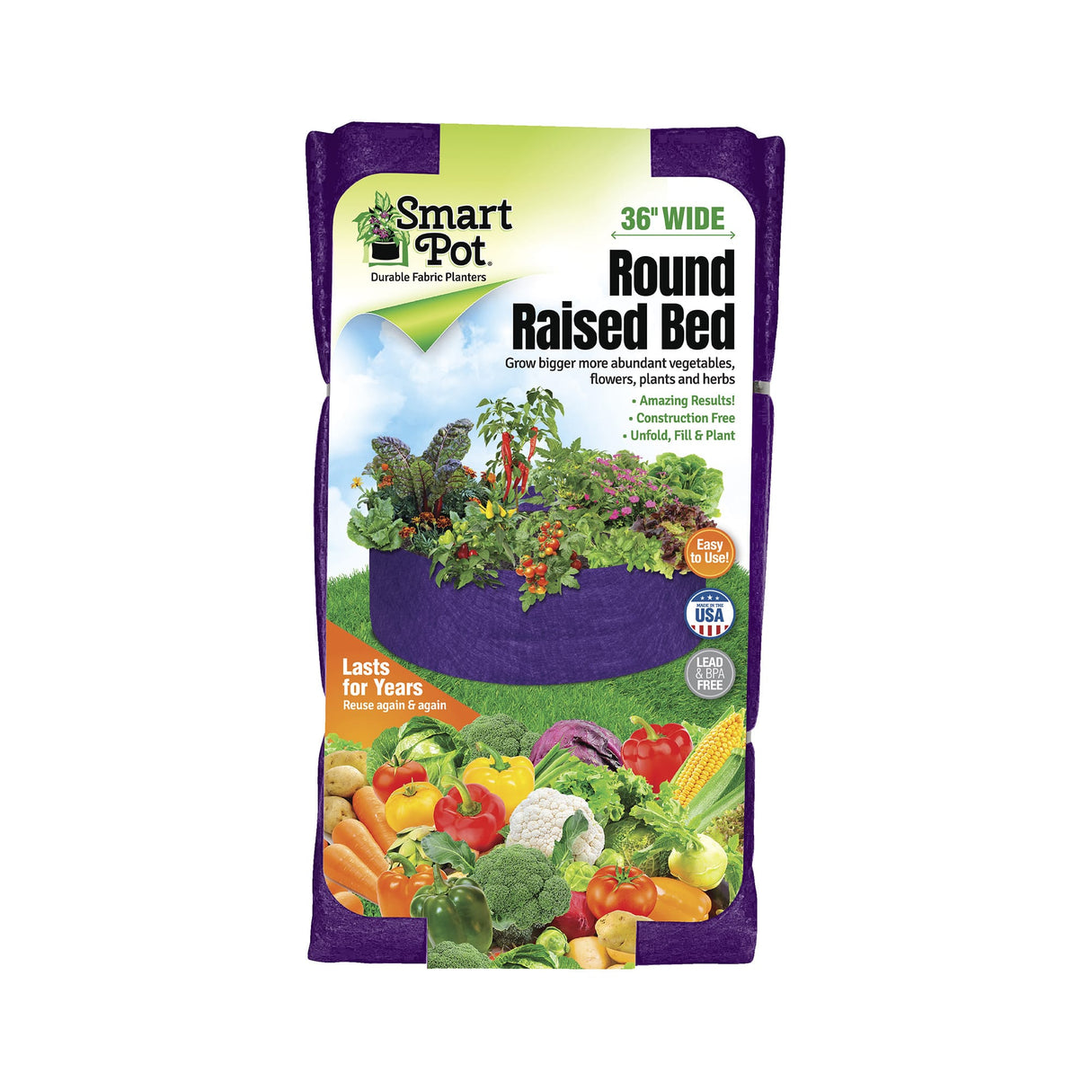 Smart Pot Round Raised Bed – Breathable Fabric Garden Planter