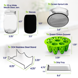 ZestiGreens Jar Sprouting Kit – 2 Glass Jars & Stand