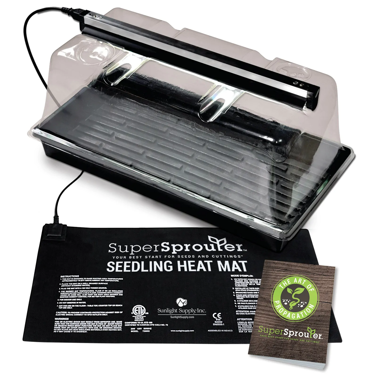 Super Sprouter Premium Heated Propagation Kit With T5 Light