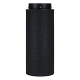 Black cylindrical air filter on a white background