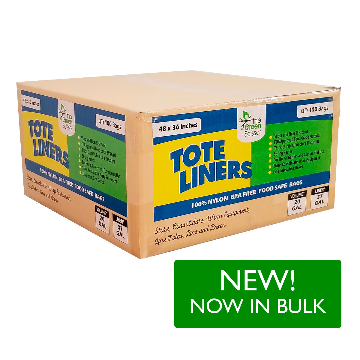 【新品未使用】Olde steader EXTRA COTTON L/S The Green Scissor Tote Liners 48 in x 36 in - Monster Gardens