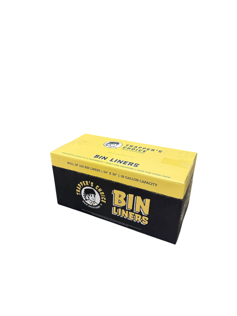 Box of 'Bin Liners' with a yellow and black design on a white background
