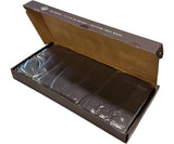 Box of vacuum seal bags with clear bags inside on a white background