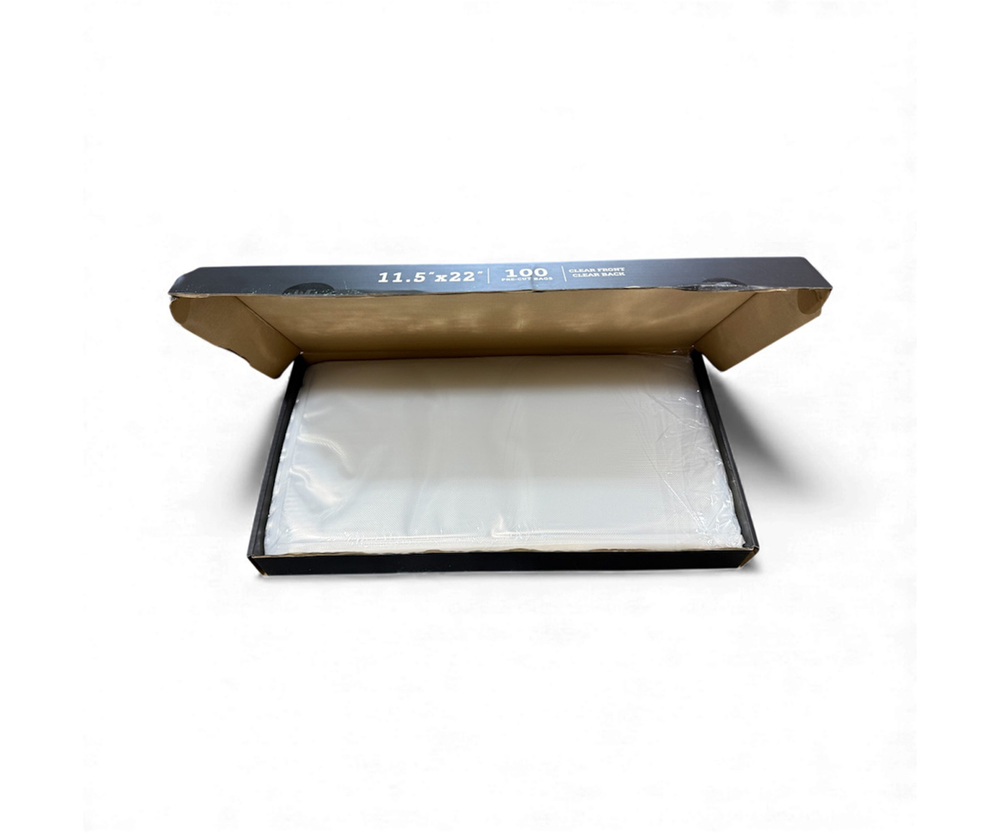 Trapper’s Choice 11.5" x 22" Clear Vacuum Seal Bags – 4 Mil – Pack of 100
