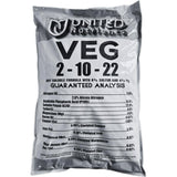 United Nutrients VEG 2-10-22 fertilizer package on a white background