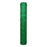 Green plastic garden trellis netting on a white background