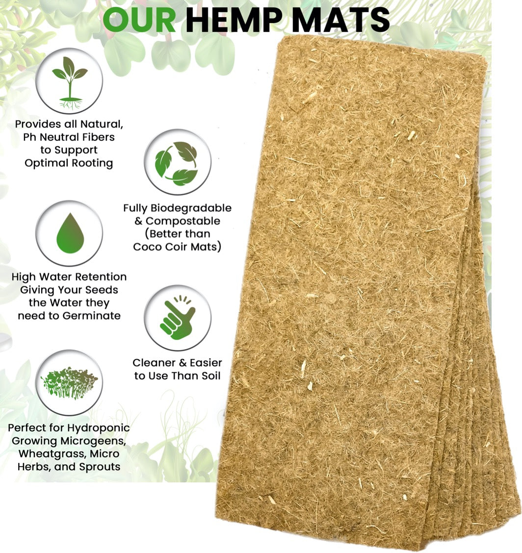 ZestiGreens Hemp Grow Mats – 10-Pack Microgreen Mats