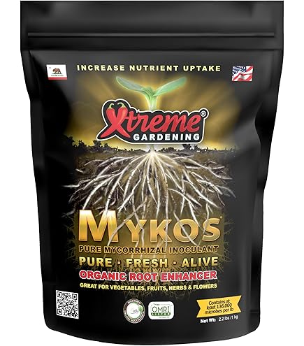 Xtreme Gardening Mykos WP organic root enhancer packaging on a black background