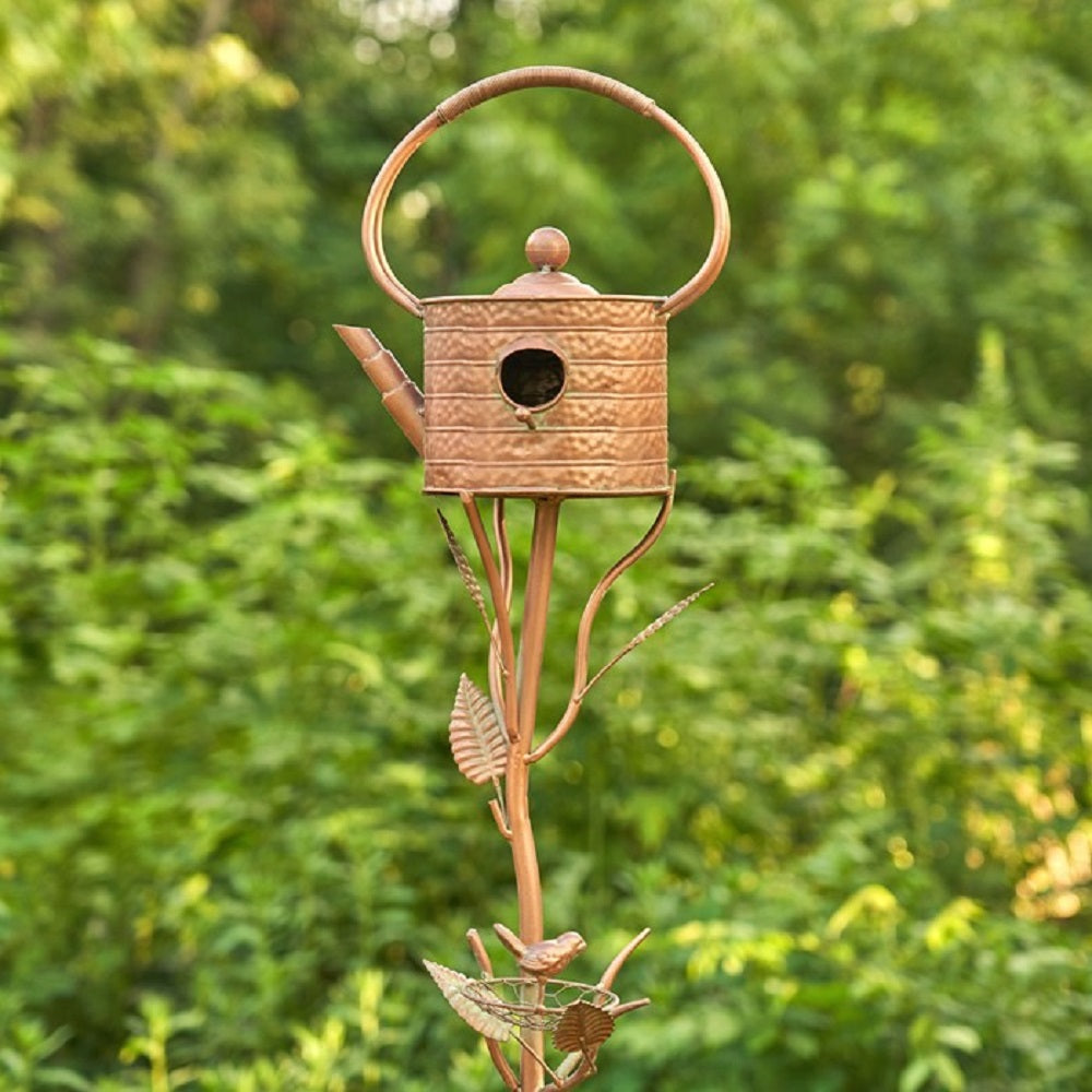 Napa Valley Wildflower Co 65" Octagonal Teapot Birdhouse Garden Stake