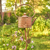 Napa Valley Wildflower Co 65" Octagonal Teapot Birdhouse Garden Stake