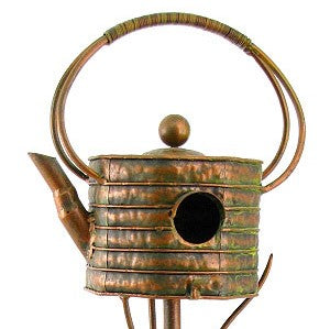Napa Valley Wildflower Co 65" Octagonal Teapot Birdhouse Garden Stake