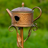 Napa Valley Wildflower Co 65.25" Teapot Birdhouse Garden Stake