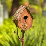 Napa Valley Wildflower Co Farm House Iron Birdhouse Garden Stake
