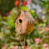 Napa Valley Wildflower Co Farm House Iron Birdhouse Garden Stake