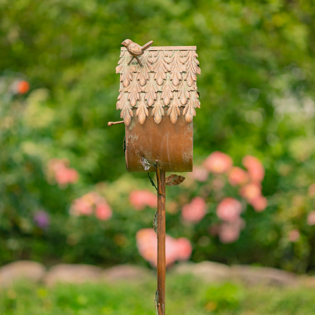 Napa Valley Wildflower Co Farm House Iron Birdhouse Garden Stake