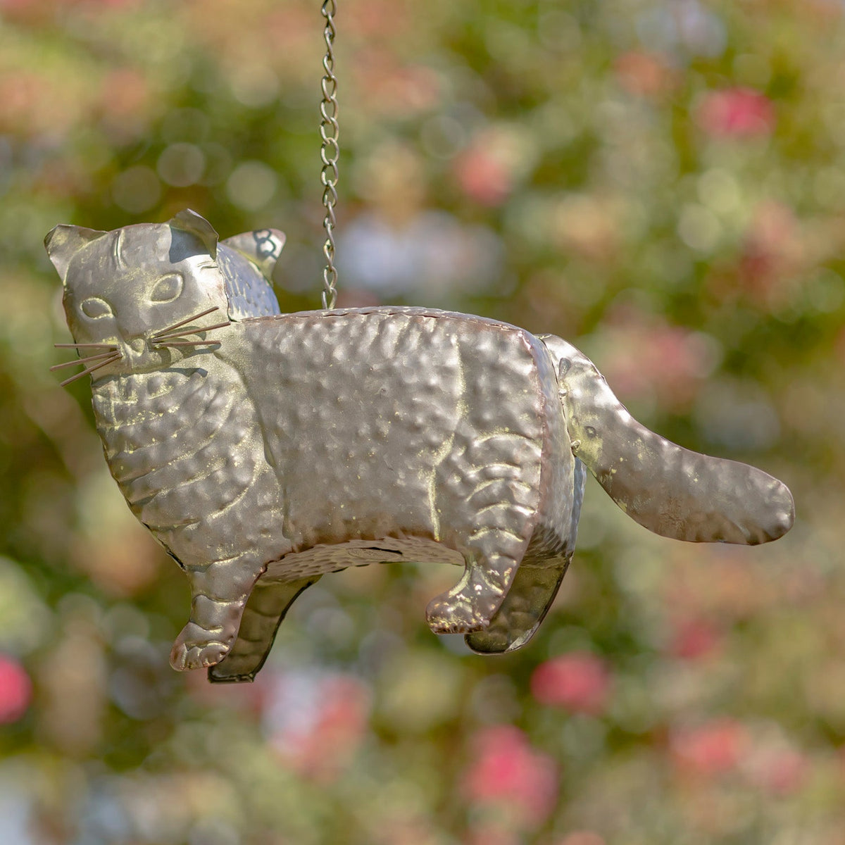 Napa Valley Wildflower Co 27.5" Galvanized Cat Hanging Birdhouse