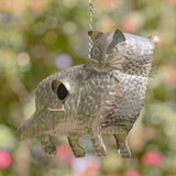 Napa Valley Wildflower Co 27.5" Galvanized Cat Hanging Birdhouse