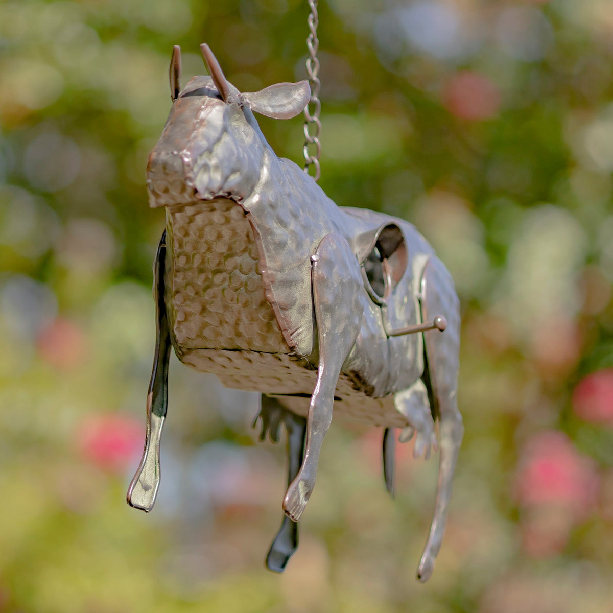 Napa Valley Wildflower Co 26" Galvanized Cow Hanging Birdhouse