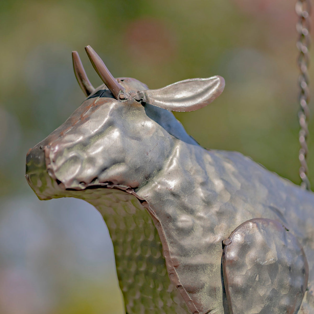 Napa Valley Wildflower Co 26" Galvanized Cow Hanging Birdhouse