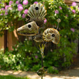 Napa Valley Wildflower Co Coastal Seashell Triple Birdhouse Garden Stake