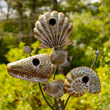 Napa Valley Wildflower Co Coastal Seashell Triple Birdhouse Garden Stake