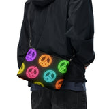 Neon Peace Cross-body Bag – Colorful Festival Side Bag