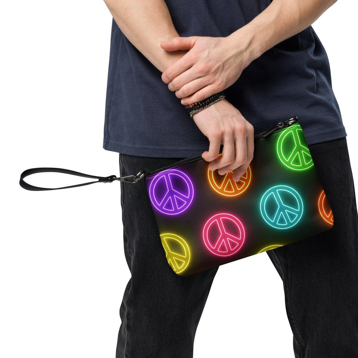 Neon Peace Cross-body Bag – Colorful Festival Side Bag