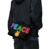 Neon Peace Cross-body Bag – Colorful Festival Side Bag